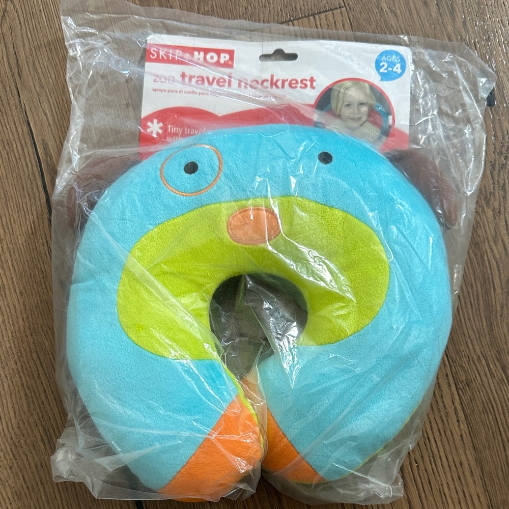 Skip Hop Blue and Orange Stuffed Animal Neck Pillow